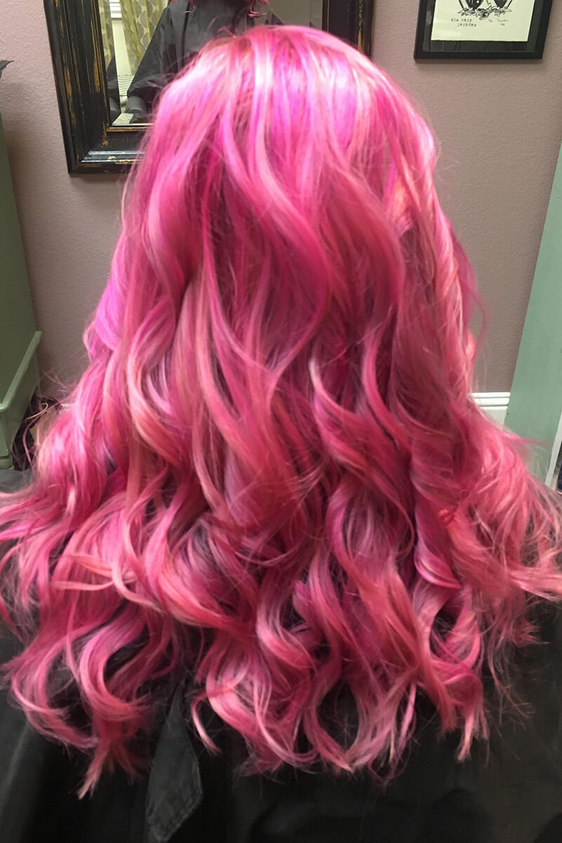 Long Pink Curly Hair