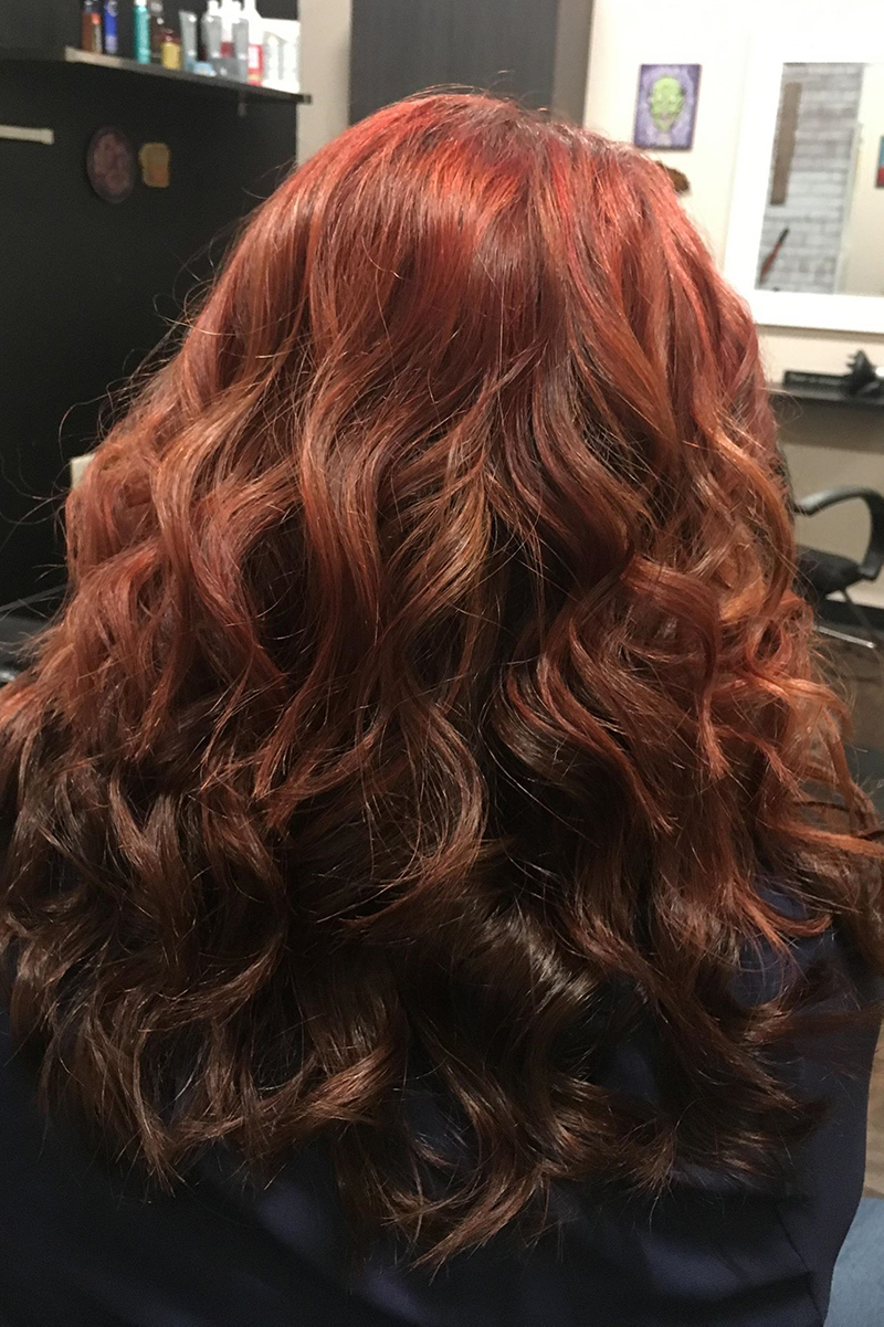 Red and Brown ombre hair